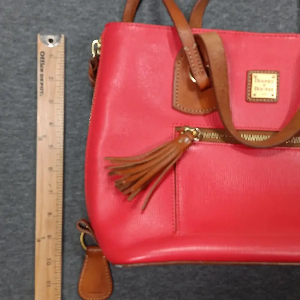 Dooney & Bourke Saffiano Leather Tote Bag Coral Pink Tassel Zip Pocket Wristlet